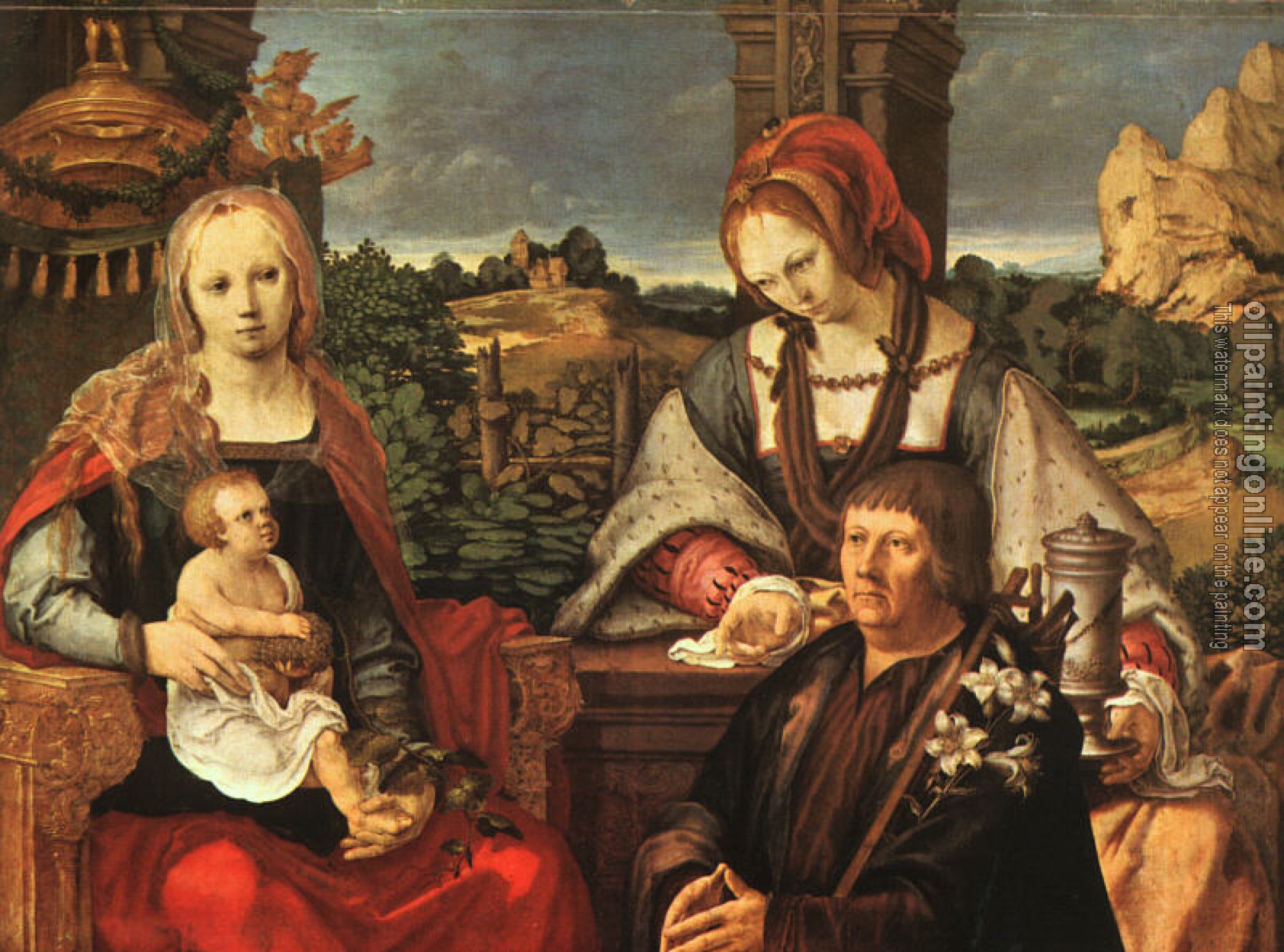 Leyden, Lucas van - Madonna and Child with Mary Magdalene and a Donor